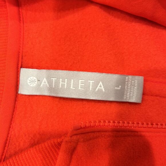 NWT ATHLETA Bright Red Zion Microfleece Full Zip Jacket Size Large - Picture 7 of 9